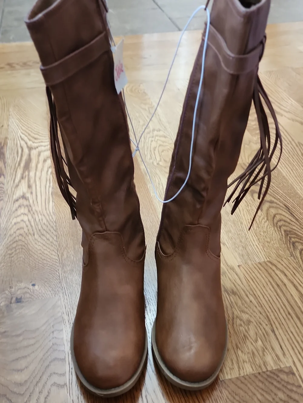 RARE NWT Justice Deadstock Girls Western Fringe Boots Brown Size 5